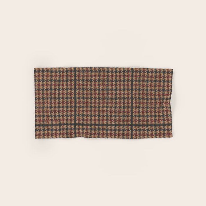 Vintage Brown Houndstooth Tweed  Bath Towel Gallery Image 1