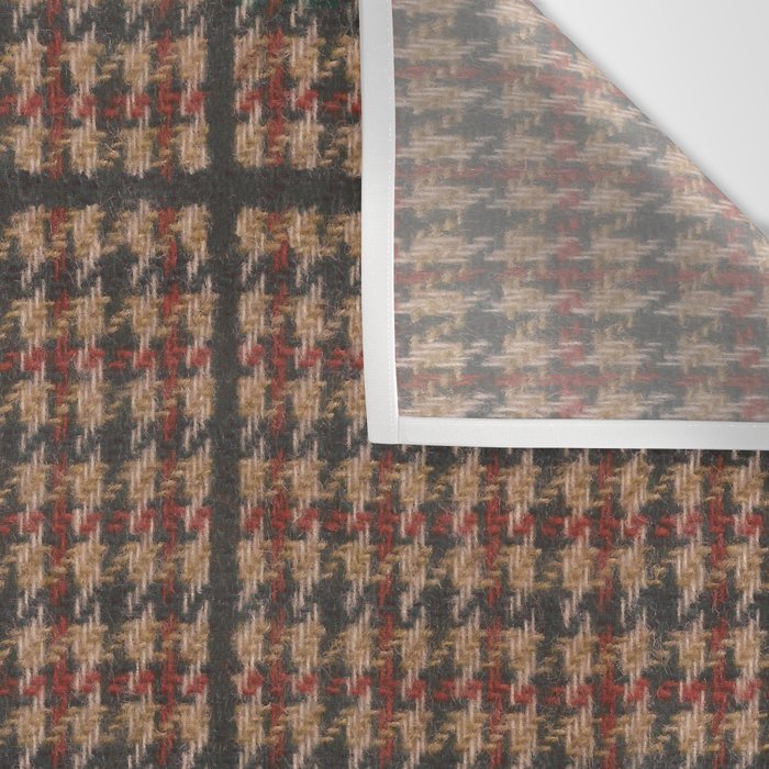 Vintage Brown Houndstooth Tweed  Wall Tapestry Gallery Image 3