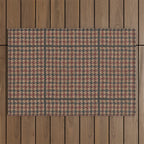Vintage Brown Houndstooth Tweed  Outdoor Rug Gallery Image 1