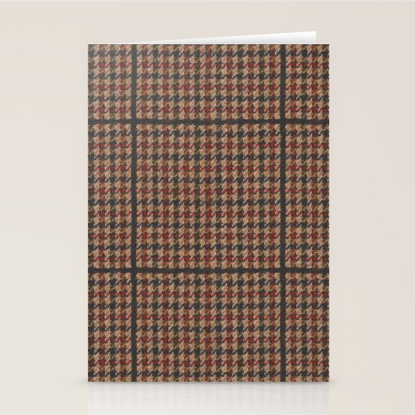 Vintage Brown Houndstooth Tweed  Stationery Card Gallery Image 1