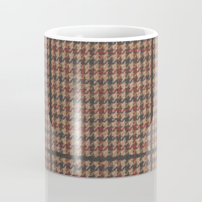 Vintage Brown Houndstooth Tweed  Coffee Mug Gallery Image 4
