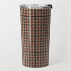 Vintage Brown Houndstooth Tweed  Travel Mug Gallery Image 2