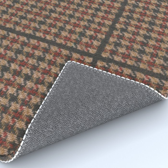 Vintage Brown Houndstooth Tweed  Rug Gallery Image 4
