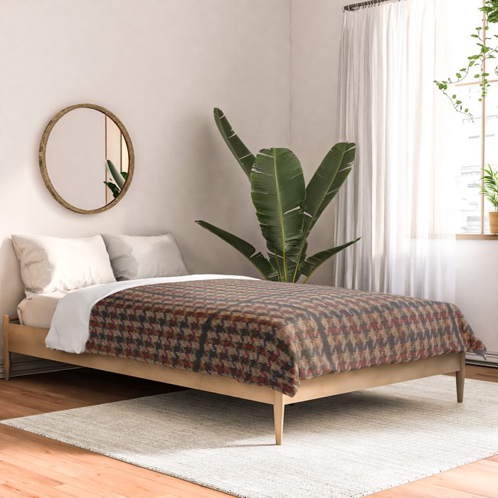 Vintage Brown Houndstooth Tweed  Comforter Gallery Image 2