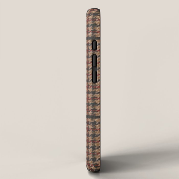 Vintage Brown Houndstooth Tweed  iPhone Case Gallery Image 2