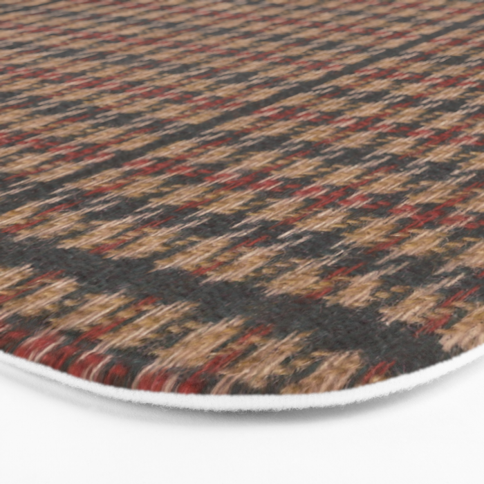 Vintage Brown Houndstooth Tweed  Bath Mat Gallery Image 3