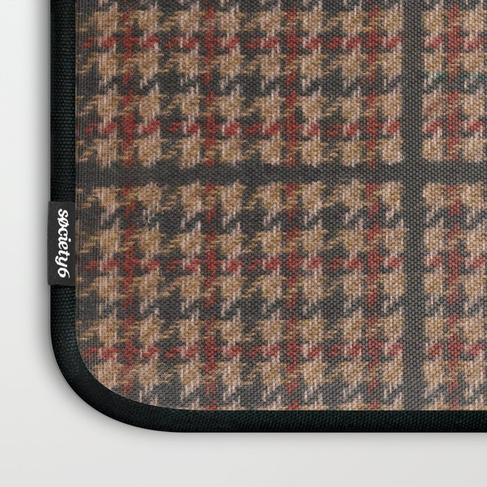 Vintage Brown Houndstooth Tweed  Laptop Sleeve Gallery Image 3