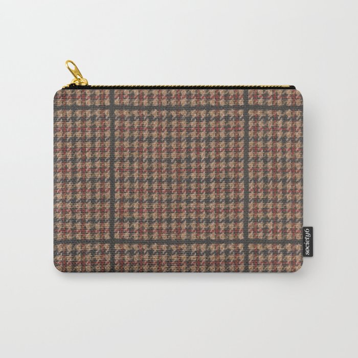 Vintage Brown Houndstooth Tweed  Carry All Pouch Gallery Image 1