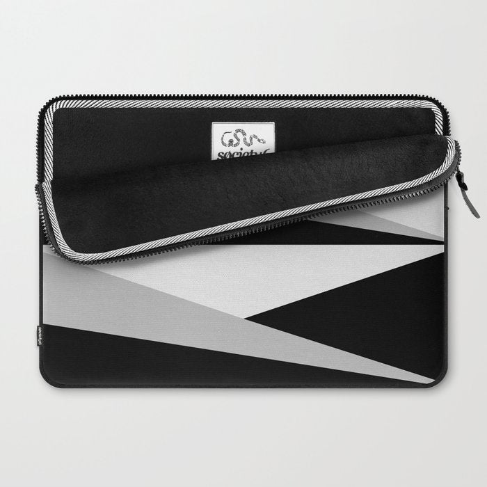 Geometric Triangles VI Black and White Laptop Sleeve Gallery Image 2