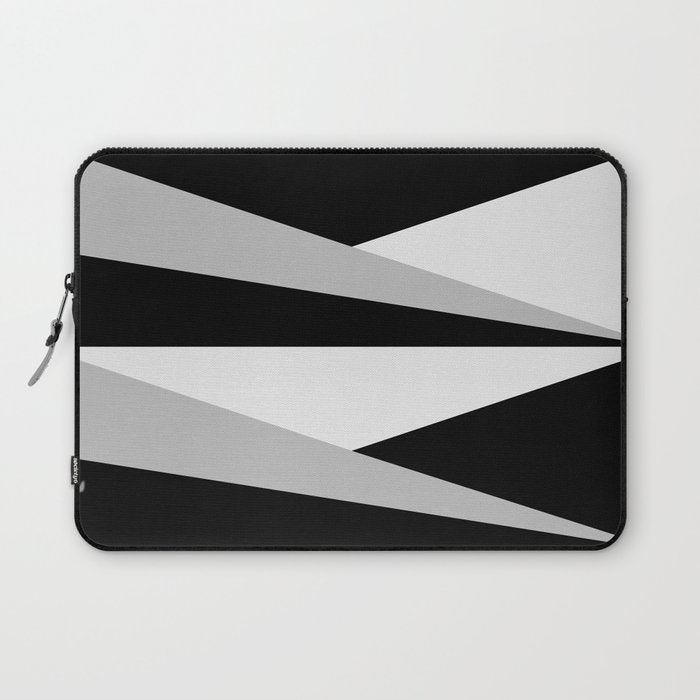 Geometric Triangles VI Black and White Laptop Sleeve Gallery Image 1
