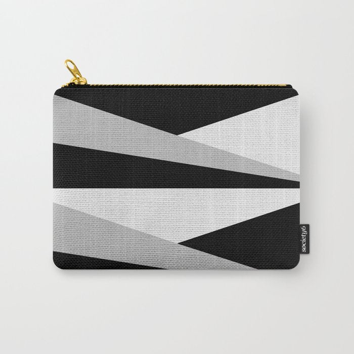 Geometric Triangles VI Black and White Carry All Pouch Gallery Image 1