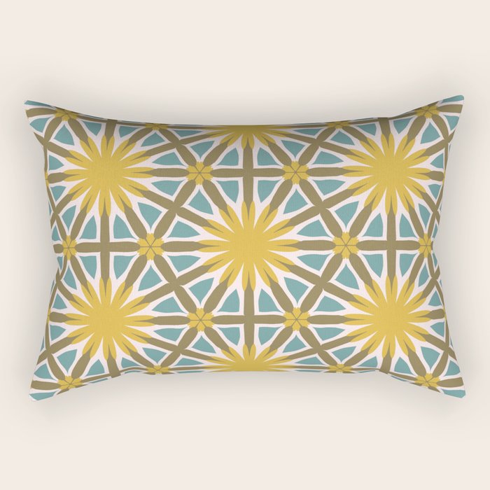 Golden Moroccan Sunburst Rectangular Pillow Gallery Image 1