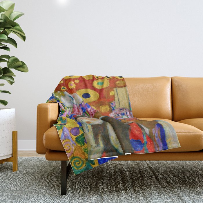 Gustav Klimt "Hope II" (detail) Throw Blanket Gallery Image 1