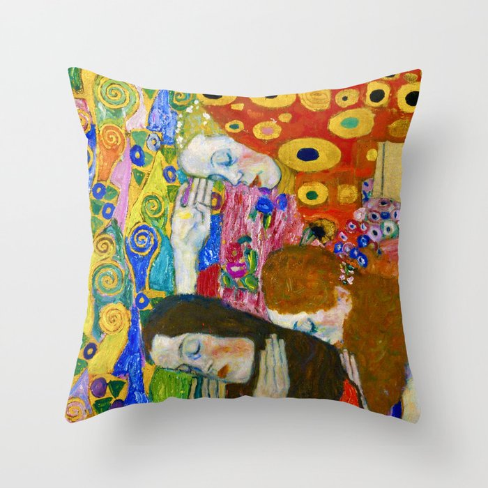 Gustav Klimt "Hope II" (detail) Throw Pillow Gallery Image 1
