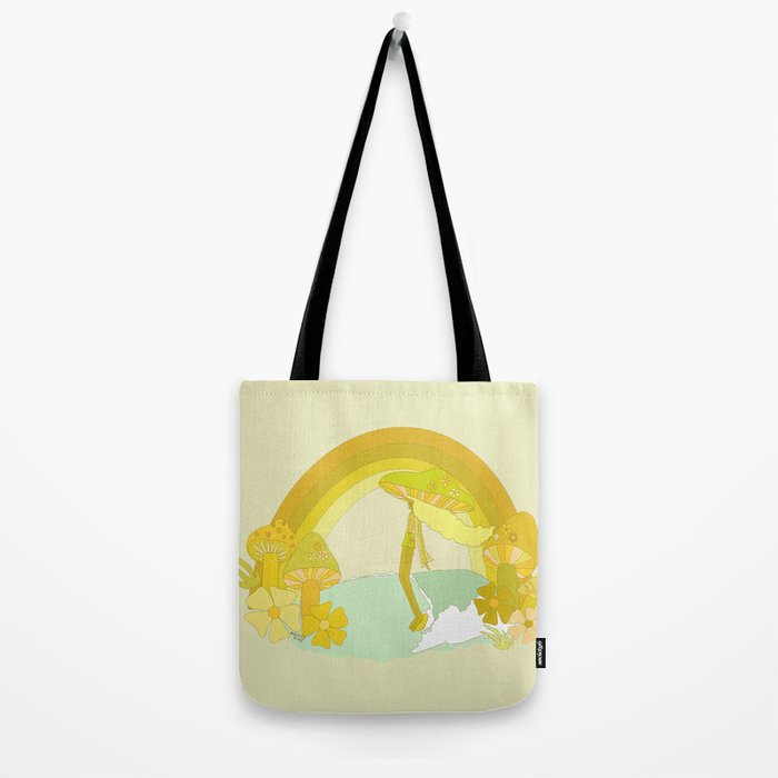 Mushy mushroom longboard surf retro floral daydreams by surfy birdy Tote Bag Gallery Image 2