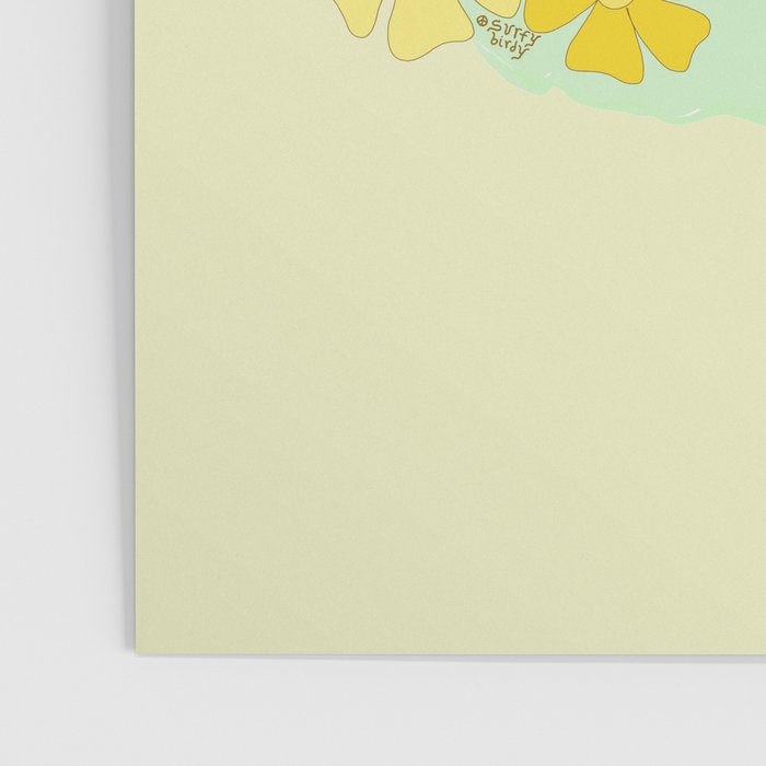 Mushy mushroom longboard surf retro floral daydreams by surfy birdy Poster Gallery Image 3