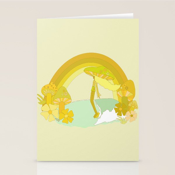 Mushy mushroom longboard surf retro floral daydreams by surfy birdy Stationery Card Gallery Image 2