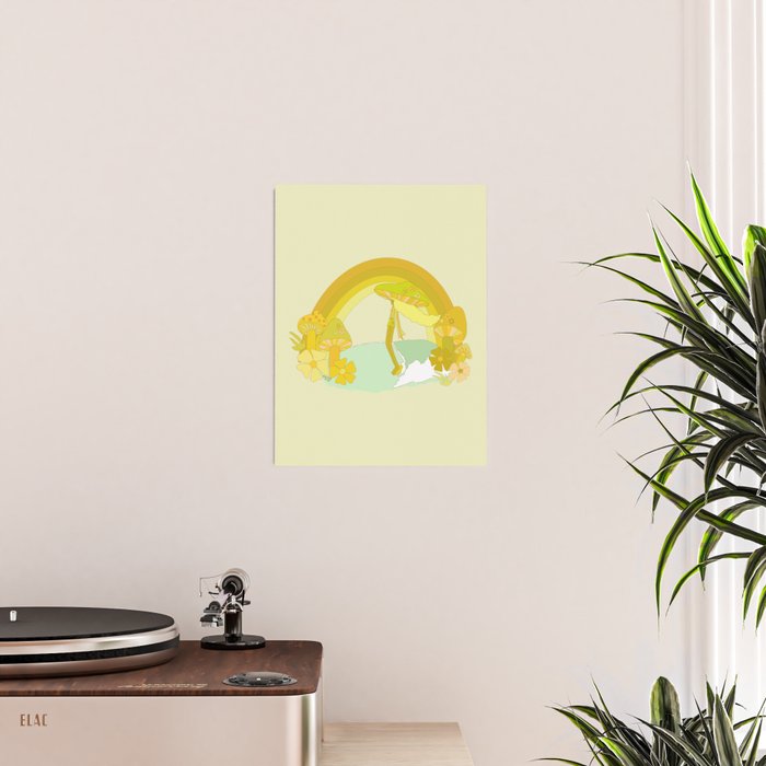 Mushy mushroom longboard surf retro floral daydreams by surfy birdy Poster Gallery Image 2