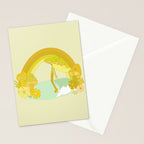 Mushy mushroom longboard surf retro floral daydreams by surfy birdy Stationery Card Gallery Image 2