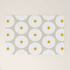 Minimal Botanical Pattern - Daisies Welcome Mat Gallery Image 1
