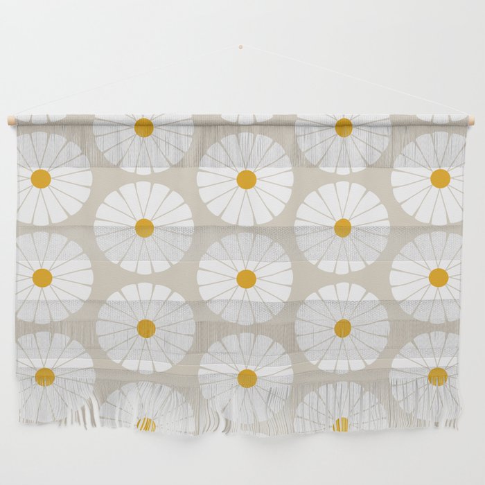 Minimal Botanical Pattern - Daisies Wall Hanging Gallery Image 1