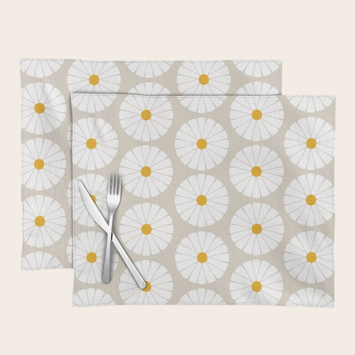 Minimal Botanical Pattern - Daisies Placemat Gallery Image 1