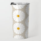 Minimal Botanical Pattern - Daisies Travel Mug Gallery Image 3