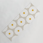 Minimal Botanical Pattern - Daisies Yoga Mat Gallery Image 1