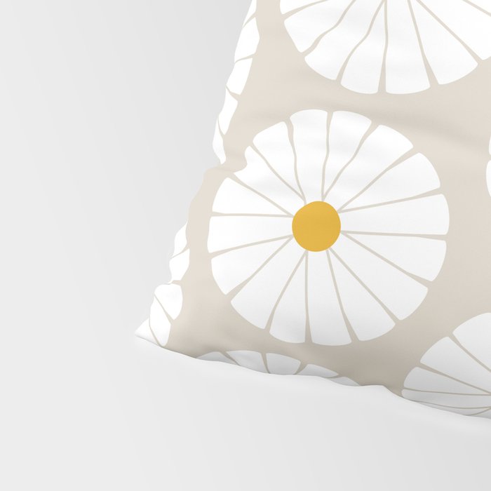 Minimal Botanical Pattern - Daisies Pillow Sham Gallery Image 4