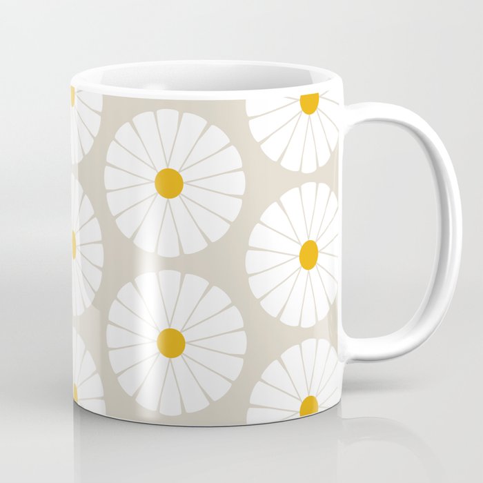 Minimal Botanical Pattern - Daisies Coffee Mug Gallery Image 1