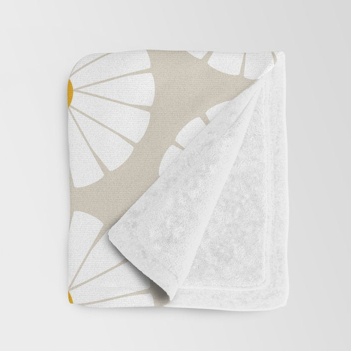 Minimal Botanical Pattern - Daisies Throw Blanket Gallery Image 3