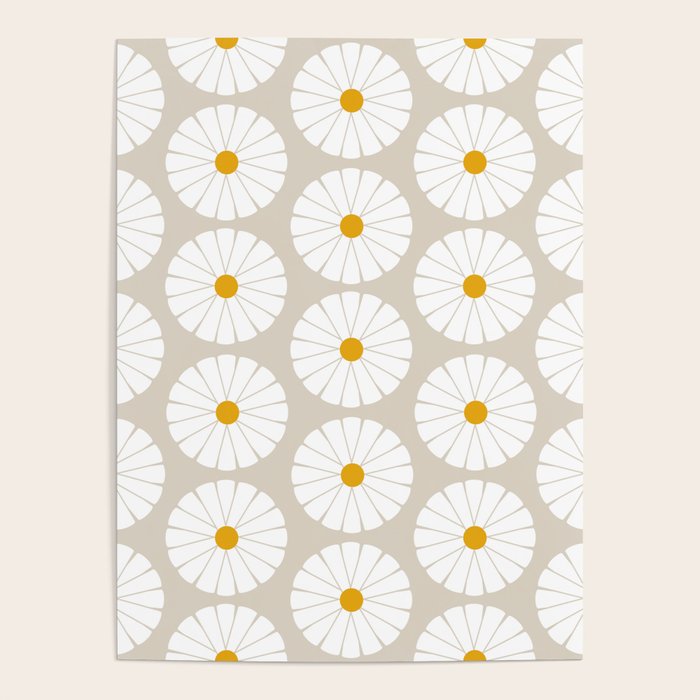 Minimal Botanical Pattern - Daisies Poster Gallery Image 4