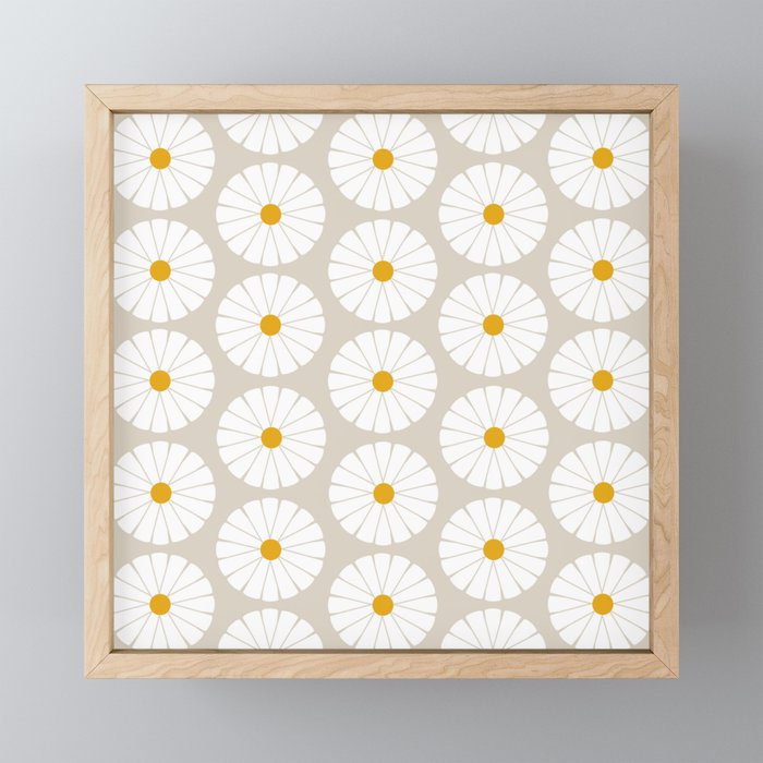 Minimal Botanical Pattern - Daisies Mini Art Print Gallery Image 1