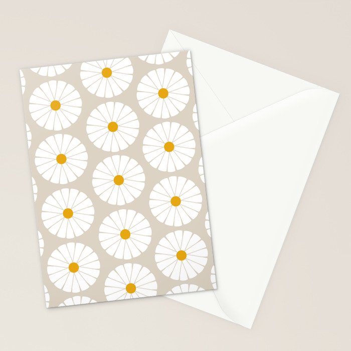 Minimal Botanical Pattern - Daisies Stationery Card Gallery Image 2