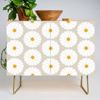 Minimal Botanical Pattern - Daisies Credenza Gallery Image 1