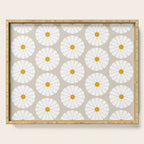 Minimal Botanical Pattern - Daisies Serving Tray Gallery Image 1