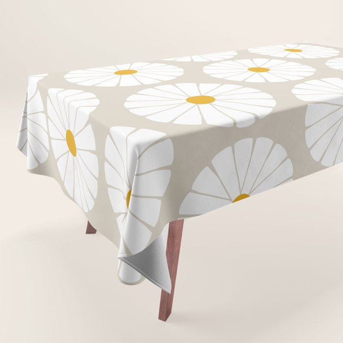Minimal Botanical Pattern - Daisies Tablecloth Gallery Image 1