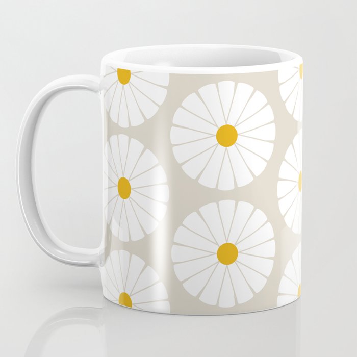 Minimal Botanical Pattern - Daisies Coffee Mug Gallery Image 3