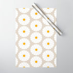Minimal Botanical Pattern - Daisies Wrapping Paper Gallery Image 1
