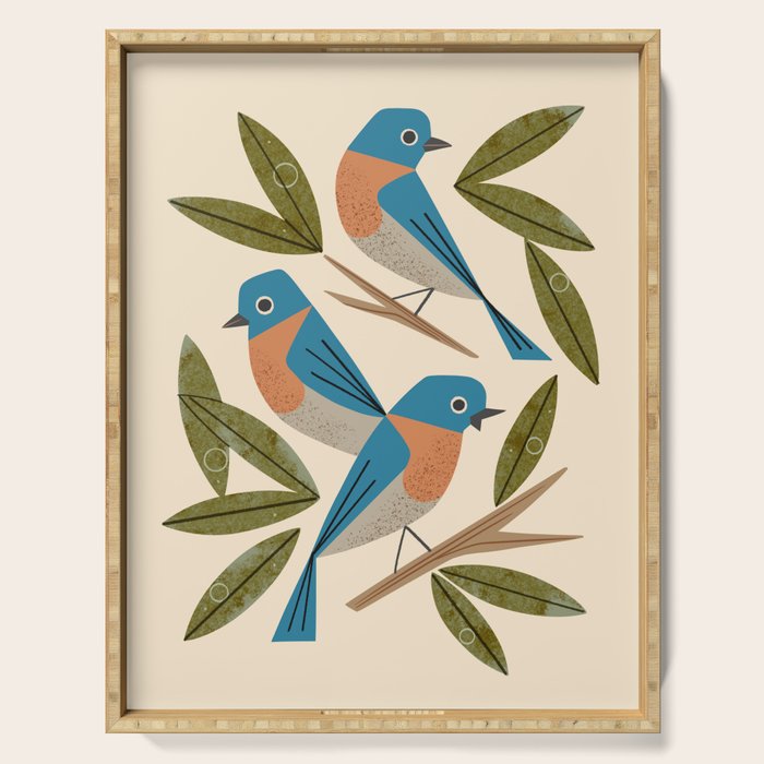 Bluebirds Serving Tray Gallery Image 1