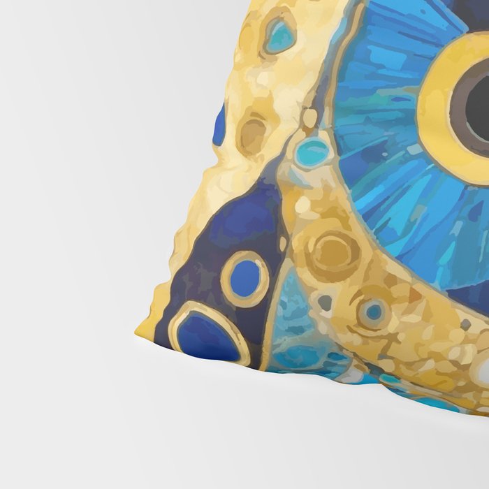Gustav Klimt Style Blue and Gold Owl Pillow Sham Gallery Image 4