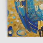 Gustav Klimt Style Blue and Gold Owl Poster Gallery Image 3
