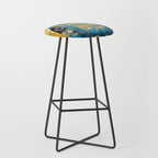 Gustav Klimt Style Blue and Gold Owl Stool Gallery Image 1