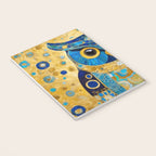 Gustav Klimt Style Blue and Gold Owl Notebook Gallery Image 3