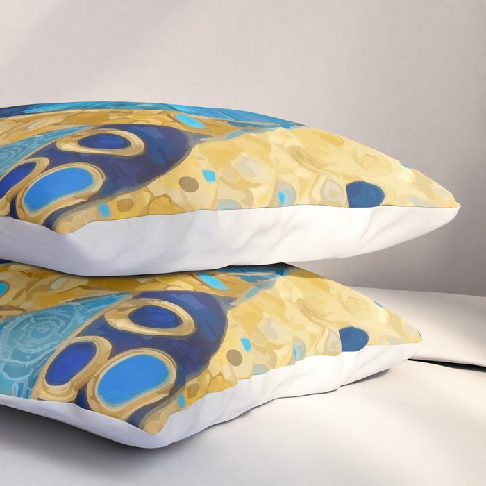Gustav Klimt Style Blue and Gold Owl Pillow Sham Gallery Image 3