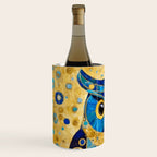 Gustav Klimt Style Blue and Gold Owl Wine Chiller Gallery Image 2