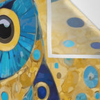 Gustav Klimt Style Blue and Gold Owl Wall Tapestry Gallery Image 3