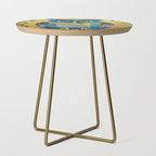 Gustav Klimt Style Blue and Gold Owl Side Table Gallery Image 1