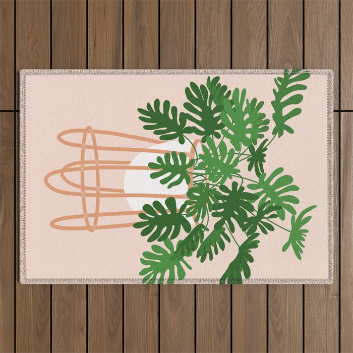 Vase no. 26 with Tropical Plant Outdoor Rug Gallery Image 1