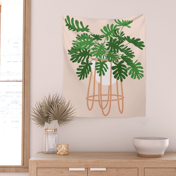 Vase no. 26 with Tropical Plant Wall Tapestry Gallery Image 2